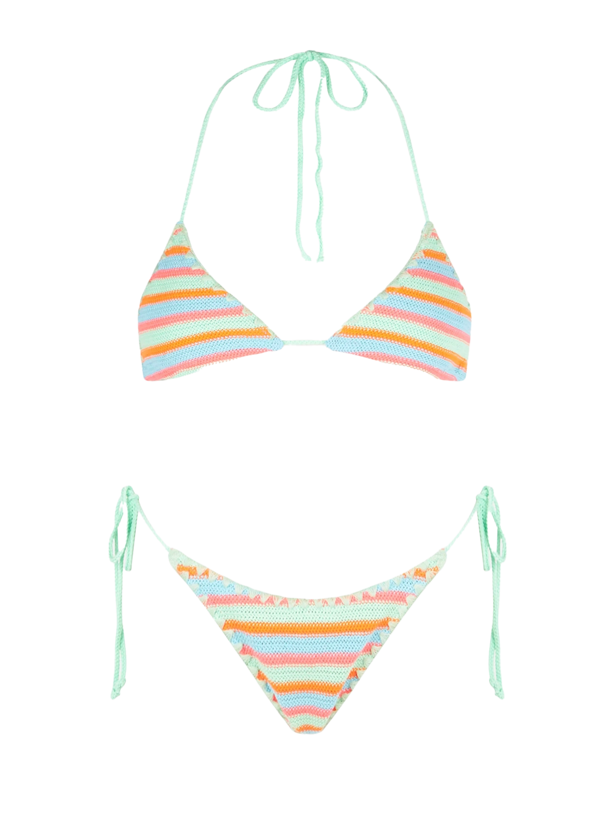 Woman striped crochet triangle bikini - MC2 Saint Barth