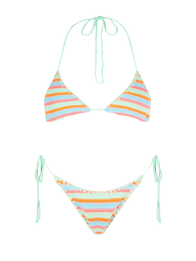 Woman striped crochet triangle bikini - MC2 Saint Barth