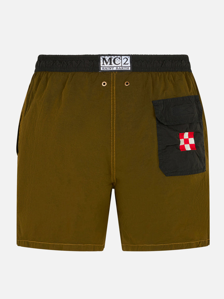 Man ochre light fabric swim shorts - MC2 Saint Barth