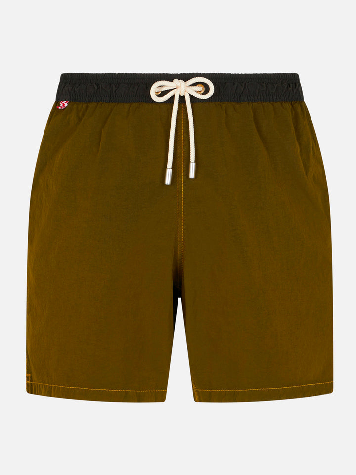 Man ochre light fabric swim shorts - MC2 Saint Barth