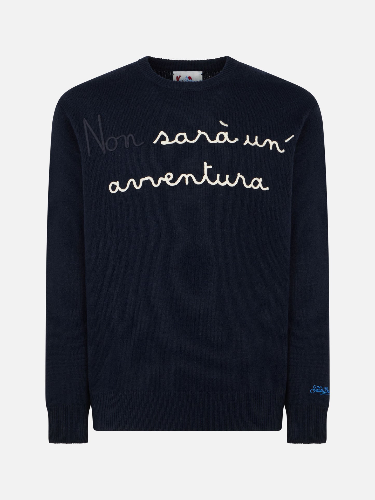 Man crewneck sweater with Non sarà un'avventura embroidery | NIKI DJ SPECIAL EDITION