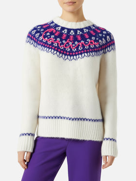 Damen-Nordic-Pullover mit Cortina-Stickerei