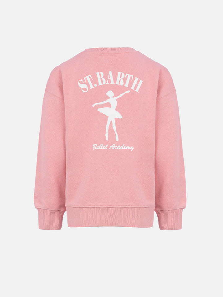Girl crewneck sweatshirt Briony with St. Barth ballet academy print - MC2 Saint Barth