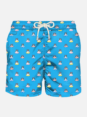 Man light fabric swim shorts with dog print - MC2 Saint Barth