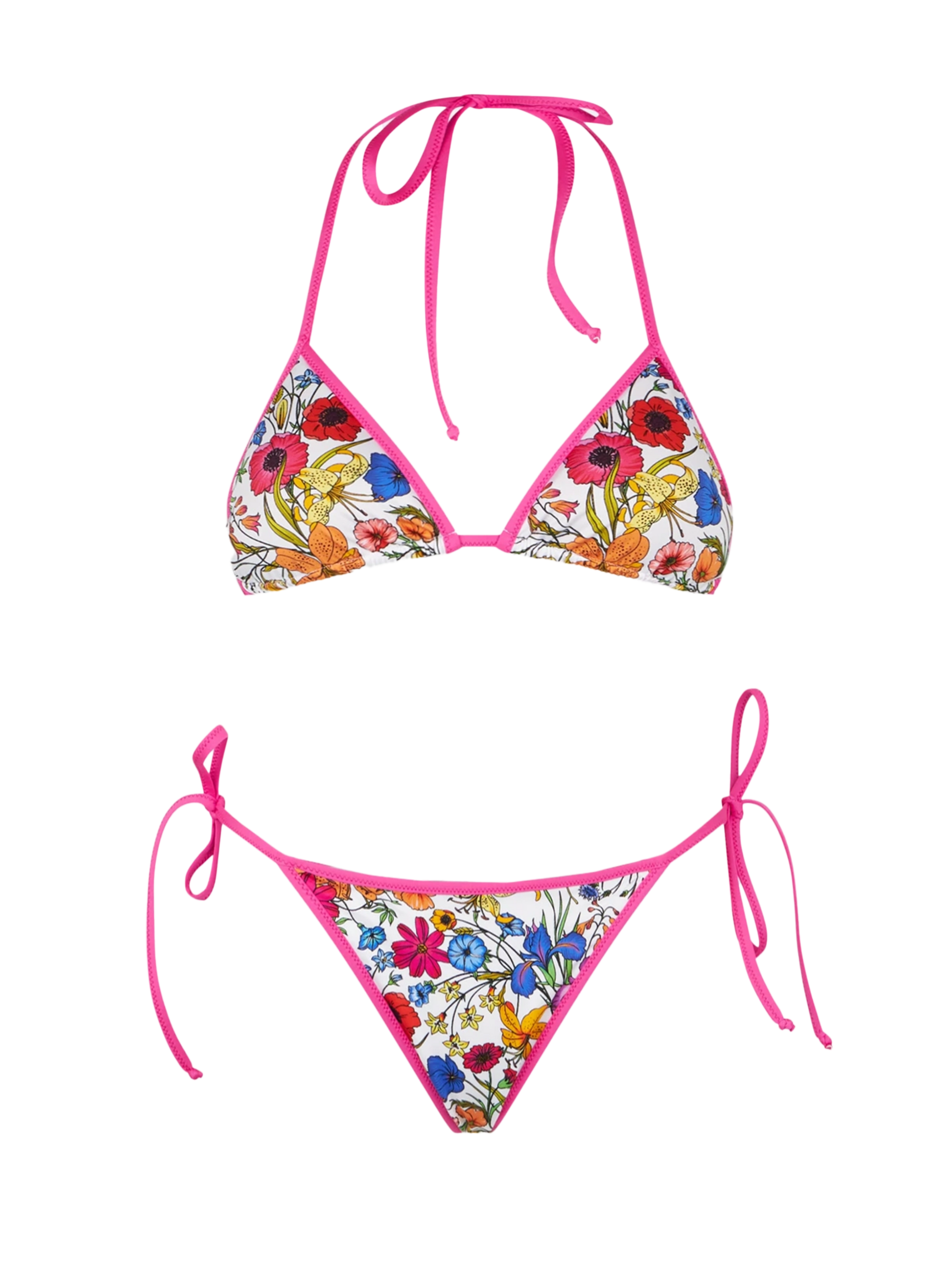 Woman triangle bikini with flower print - MC2 Saint Barth