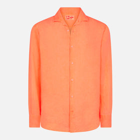 Man fluo orange linen Pamplona shirt - MC2 Saint Barth