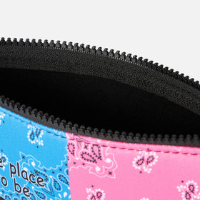 Pochette Aline in scuba con stampa bandana fluo