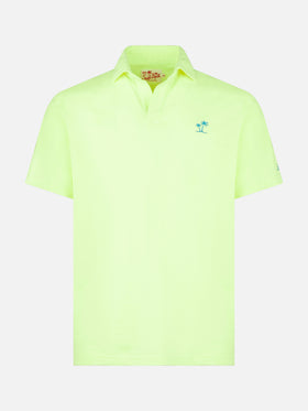 Fluo yellow cotton jersey man polo - MC2 Saint Barth