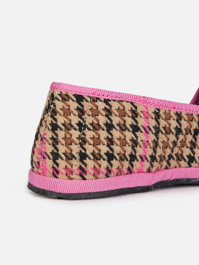 Girl pied de poule slipper loafers | MY CHALOM SPECIAL EDITION - MC2 Saint Barth