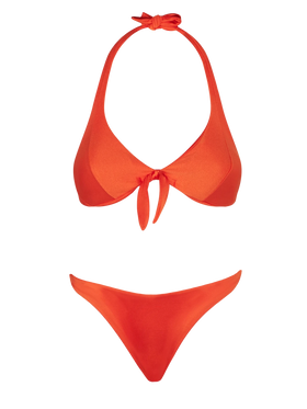 Shiny orange bikini with triangle top - MC2 Saint Barth