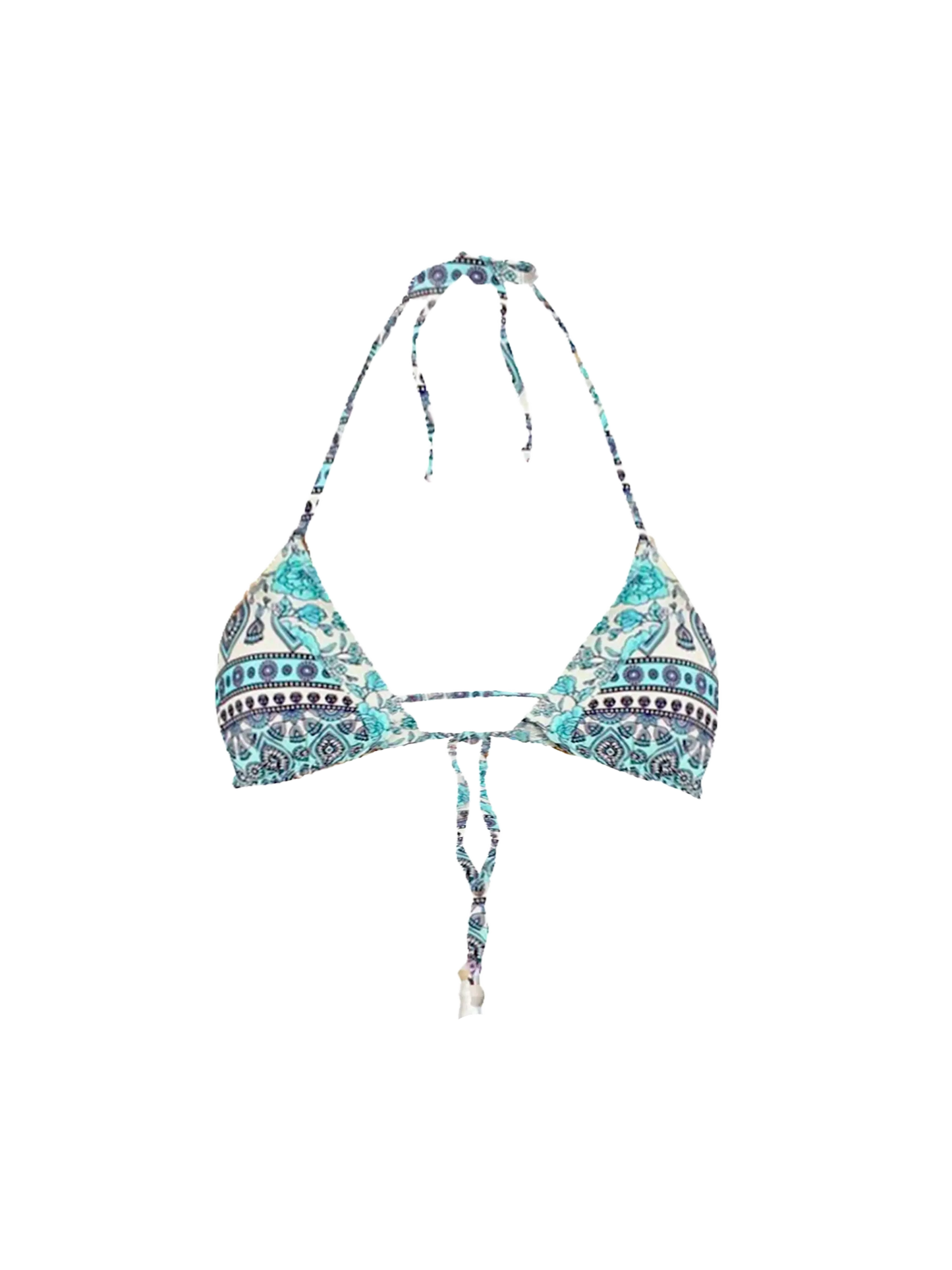 Gipsy print triangle top with tassels - MC2 Saint Barth