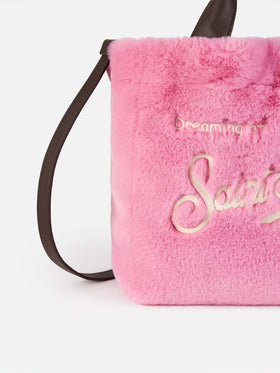 Borsa a mano furry Colette fucsia morbida con tracolla