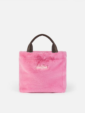 Borsa a mano furry Colette fucsia morbida con tracolla