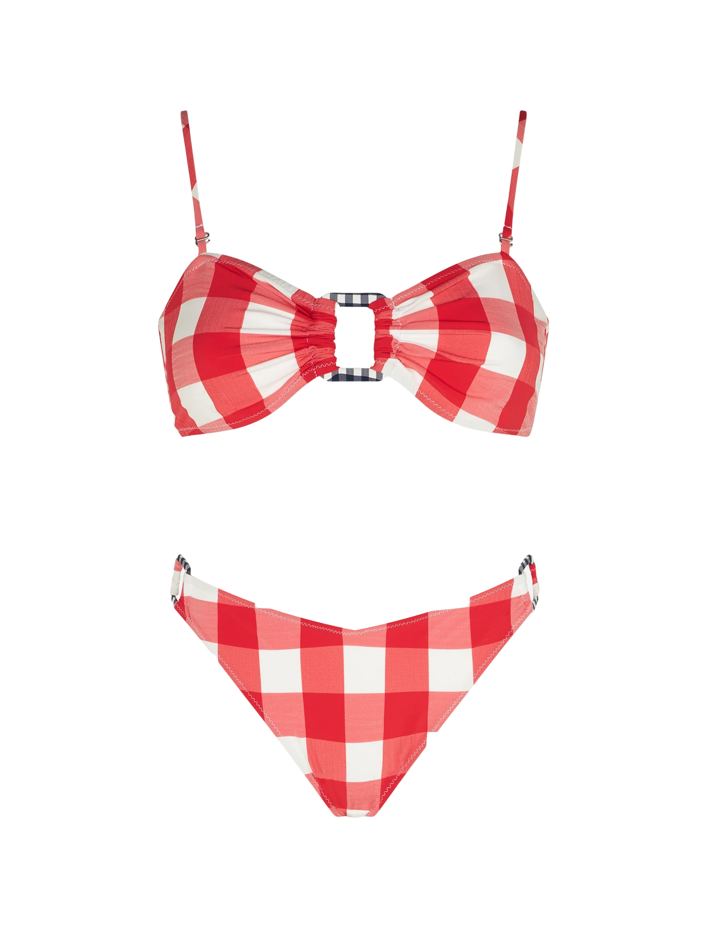 Gingham bralette bikini with rings - MC2 Saint Barth