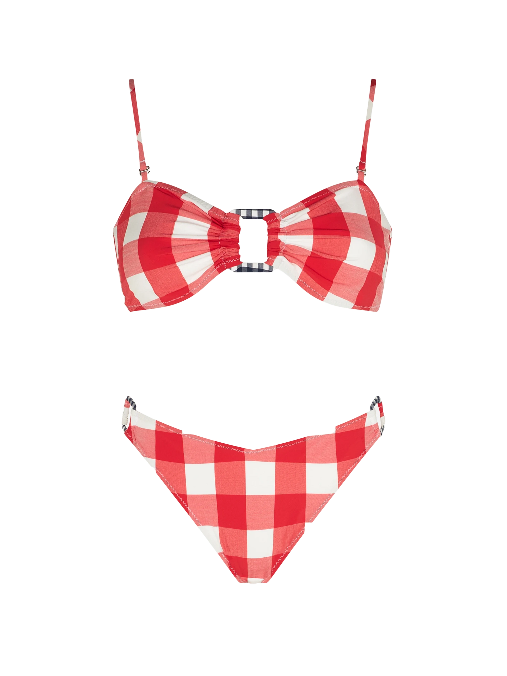 Gingham bralette bikini with rings - MC2 Saint Barth