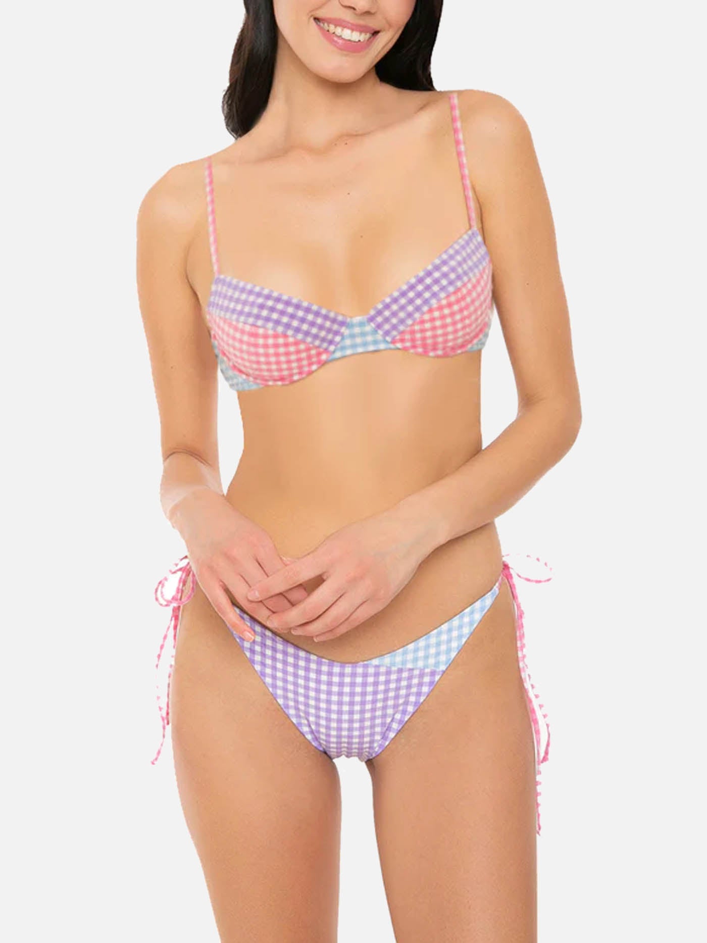Gingham bralette underwired bikini - MC2 Saint Barth
