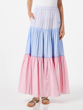 Gingham print cotton skirt - MC2 Saint Barth