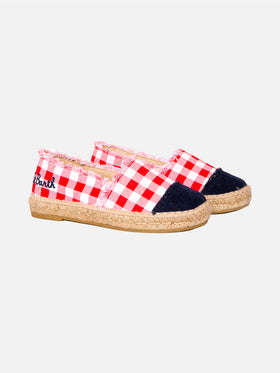 Gingham canvas espadrillas with embroidery - MC2 Saint Barth