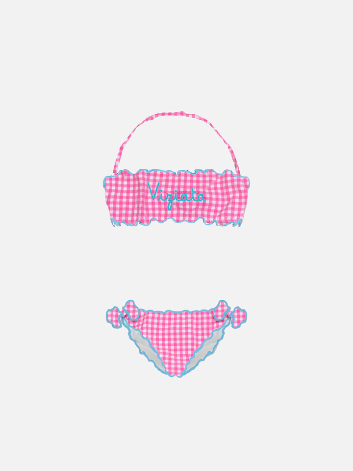 Girl bandeau bikini with Viziata embroidery - MC2 Saint Barth