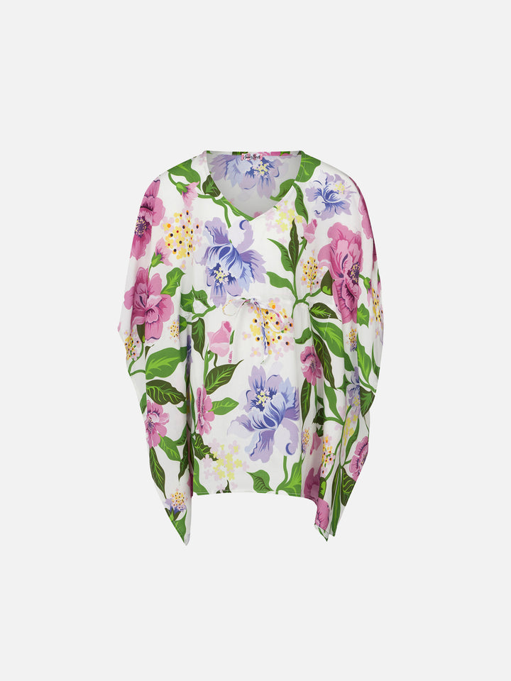 Girl caftan with flower print - MC2 Saint Barth