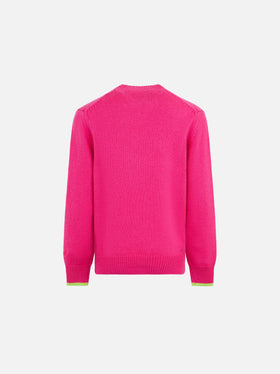 Girl crewneck sweater with Too Cool for School print - MC2 Saint Barth