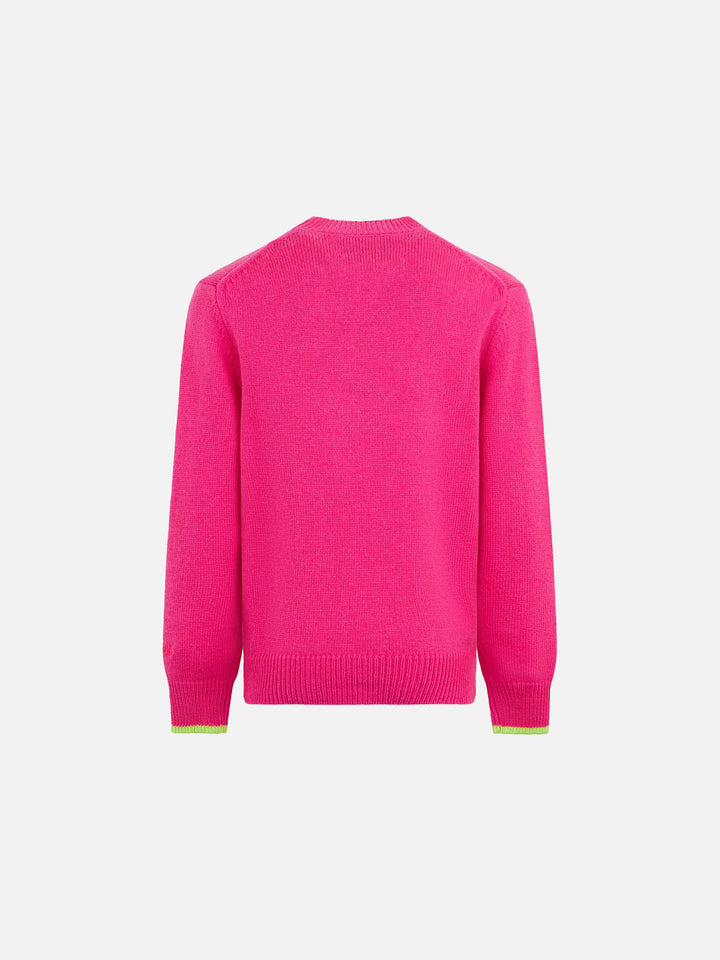 Girl crewneck sweater with Too Cool for School print - MC2 Saint Barth