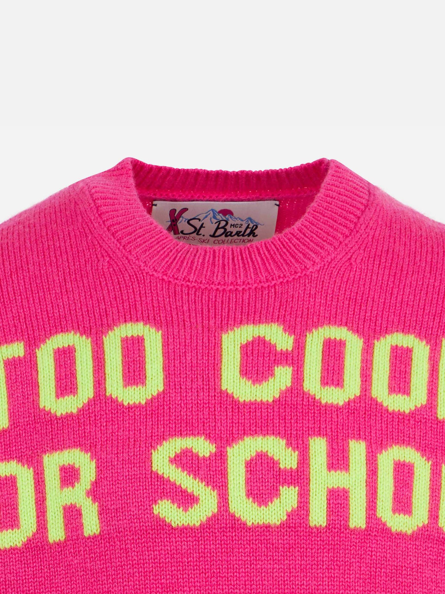Girl crewneck sweater with Too Cool for School print - MC2 Saint Barth