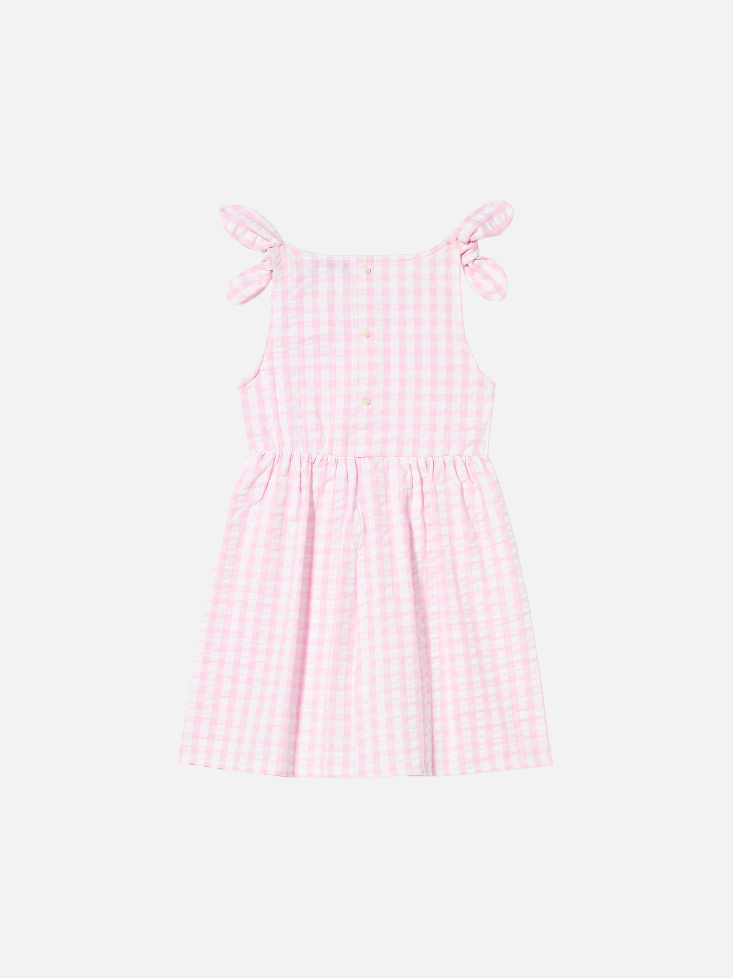 Pink vichy print girl's dress - MC2 Saint Barth