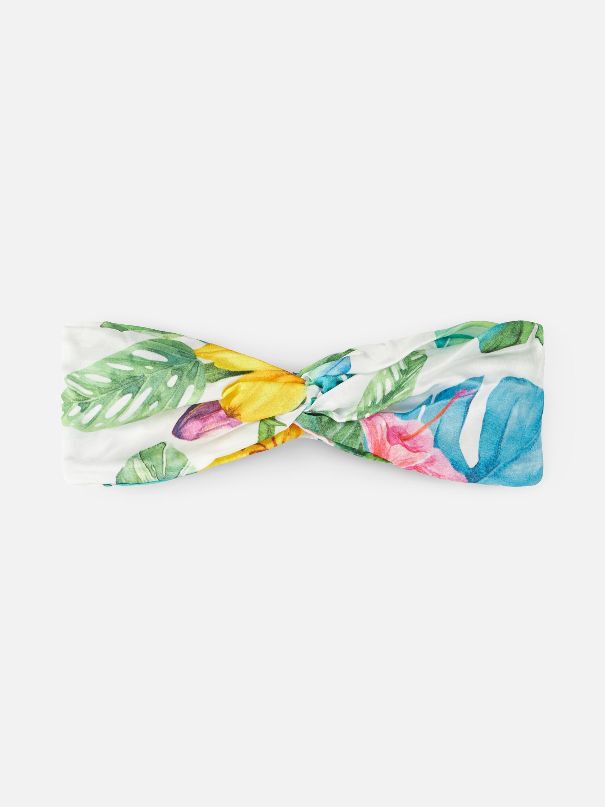 Girl satin hairband with tropical print - MC2 Saint Barth