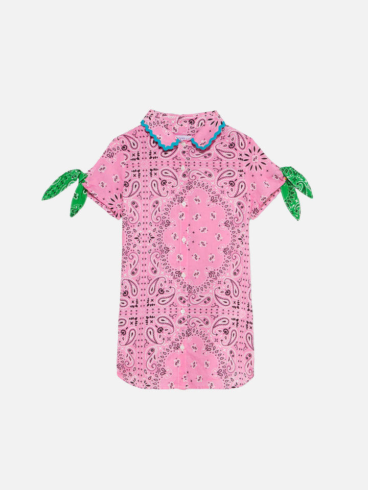 Girl shirt dress with bandanna print - MC2 Saint Barth
