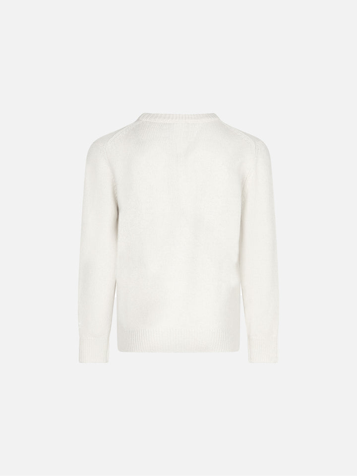 gIRL White sweater with L'Étoile lurex print - MC2 Saint Barth