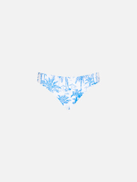 Girl swim briefs with toile de jouy print and bow - MC2 Saint Barth