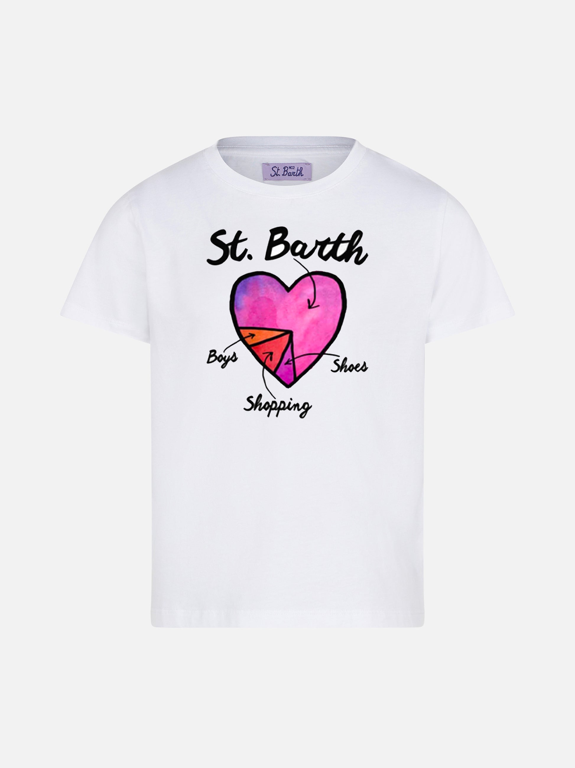 Girl t-shirt with Heart St. Barth print - MC2 Saint Barth