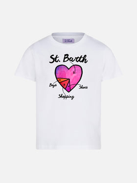 Girl t-shirt with Heart St. Barth print - MC2 Saint Barth