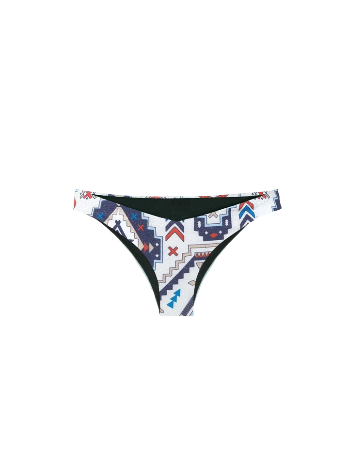 Woman cheeky swim briefs with aztec print - MC2 Saint Barth