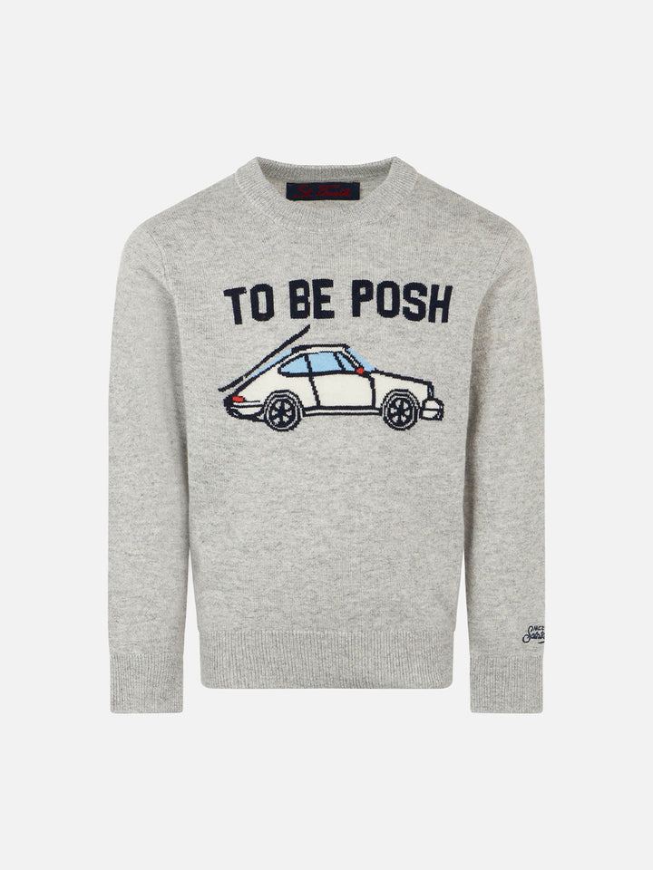 Grey boy sweater To be posh print - MC2 Saint Barth