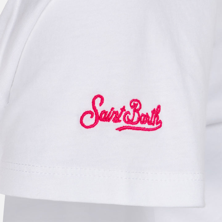 Girl cotton t-shirt with Saint Barth print - MC2 Saint Barth