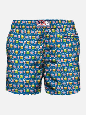 Light fabric man swim shorts fast food print - MC2 Saint Barth