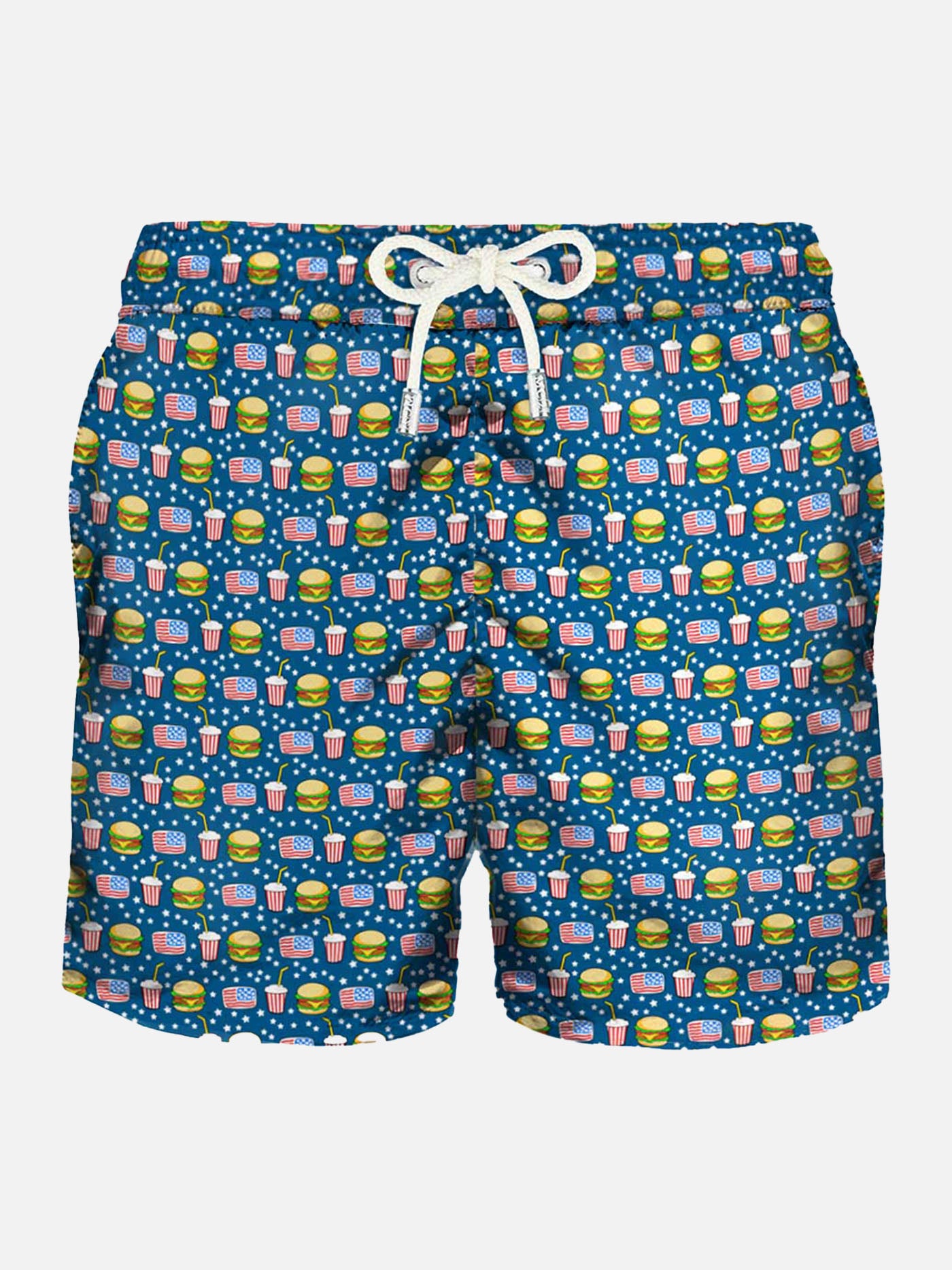 Light fabric man swim shorts fast food print - MC2 Saint Barth
