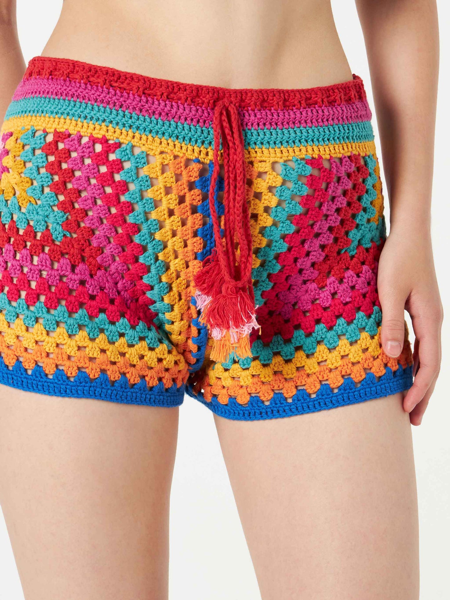 Multicolor crochet shorts - MC2 Saint Barth