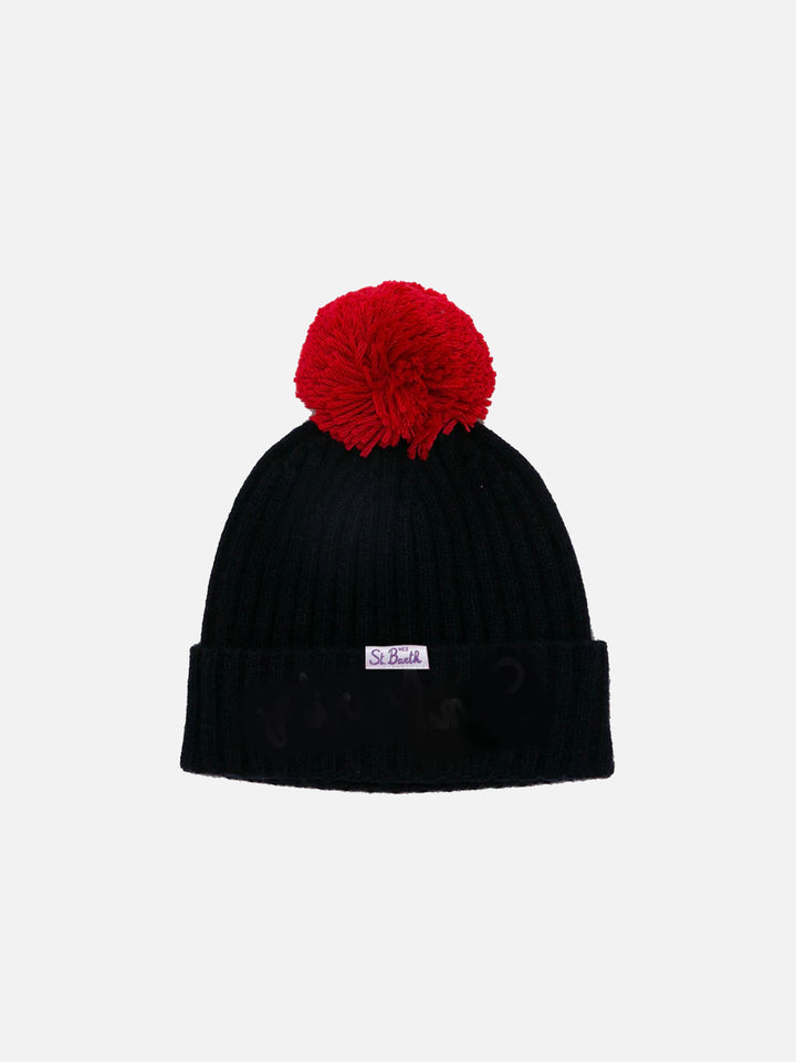 Hat with pompon and Sun Moritz embroidery - MC2 Saint Barth
