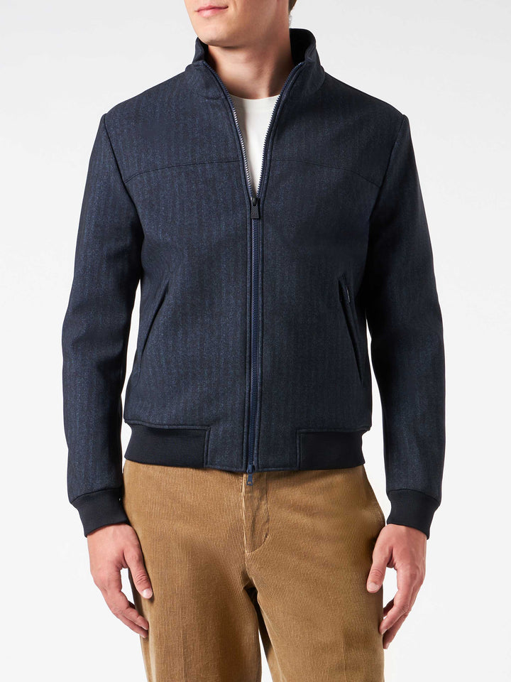Man mid-weight herringbone bomber jacket Traveler - MC2 Saint Barth