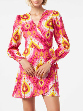 Linen short dress Brilly with ikat print - MC2 Saint Barth