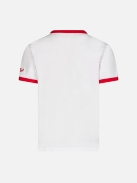Kid white cotton t-shirt with Iron Man front print | MARVEL SPECIAL EDITION - MC2 Saint Barth