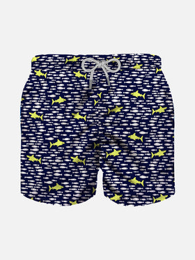 Boy swim shorts with sharks and fishes print - MC2 Saint Barth