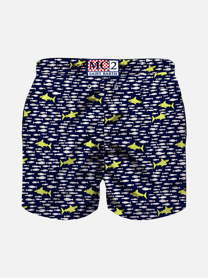 Boy swim shorts with sharks and fishes print - MC2 Saint Barth