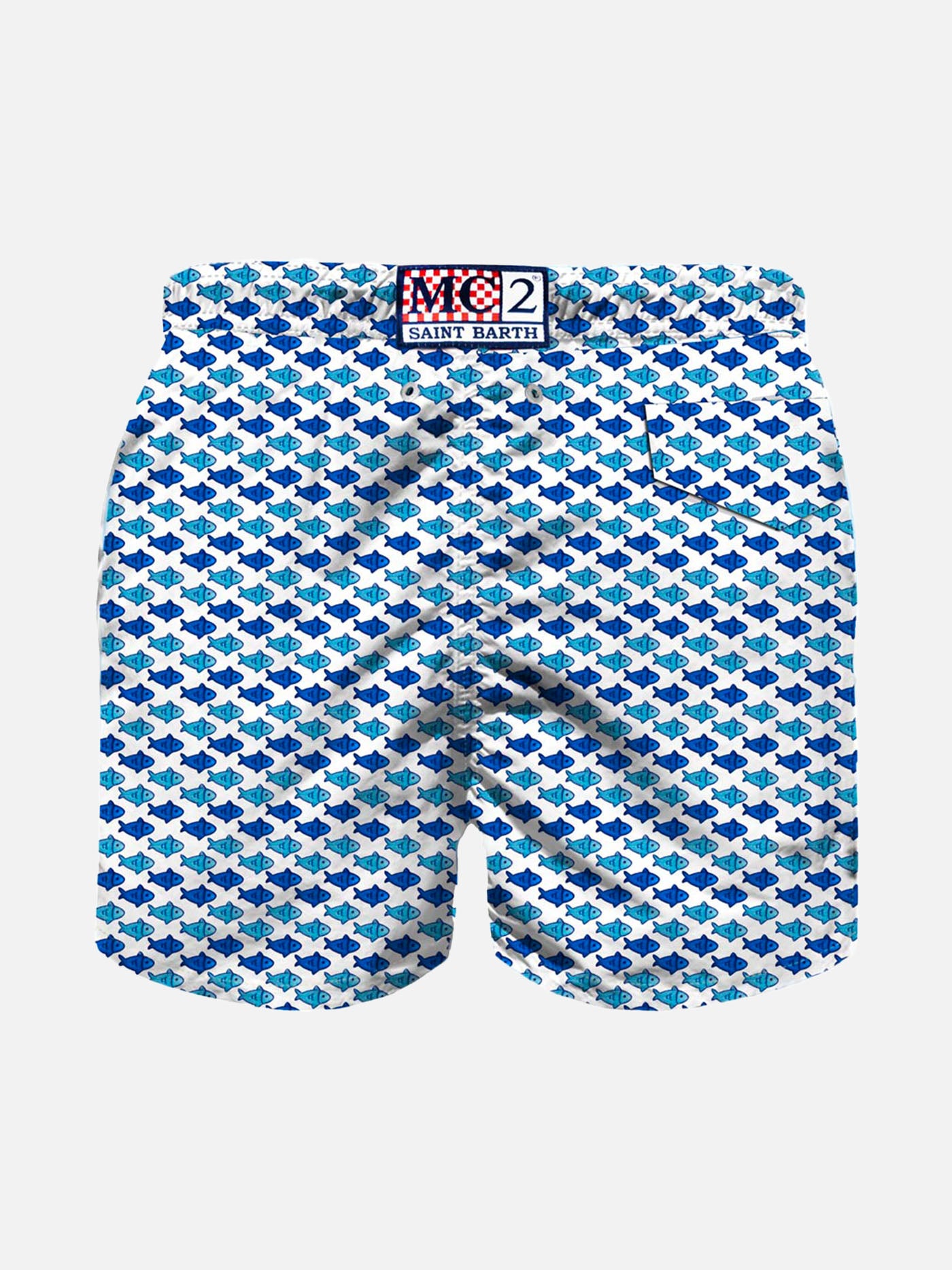 Boy light fabric swim shorts wth fish print - MC2 Saint Barth