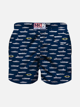 Boy swim shorts with Magnum Marine print | MAGNUM MARINE© SPECIAL EDITION - MC2 Saint Barth