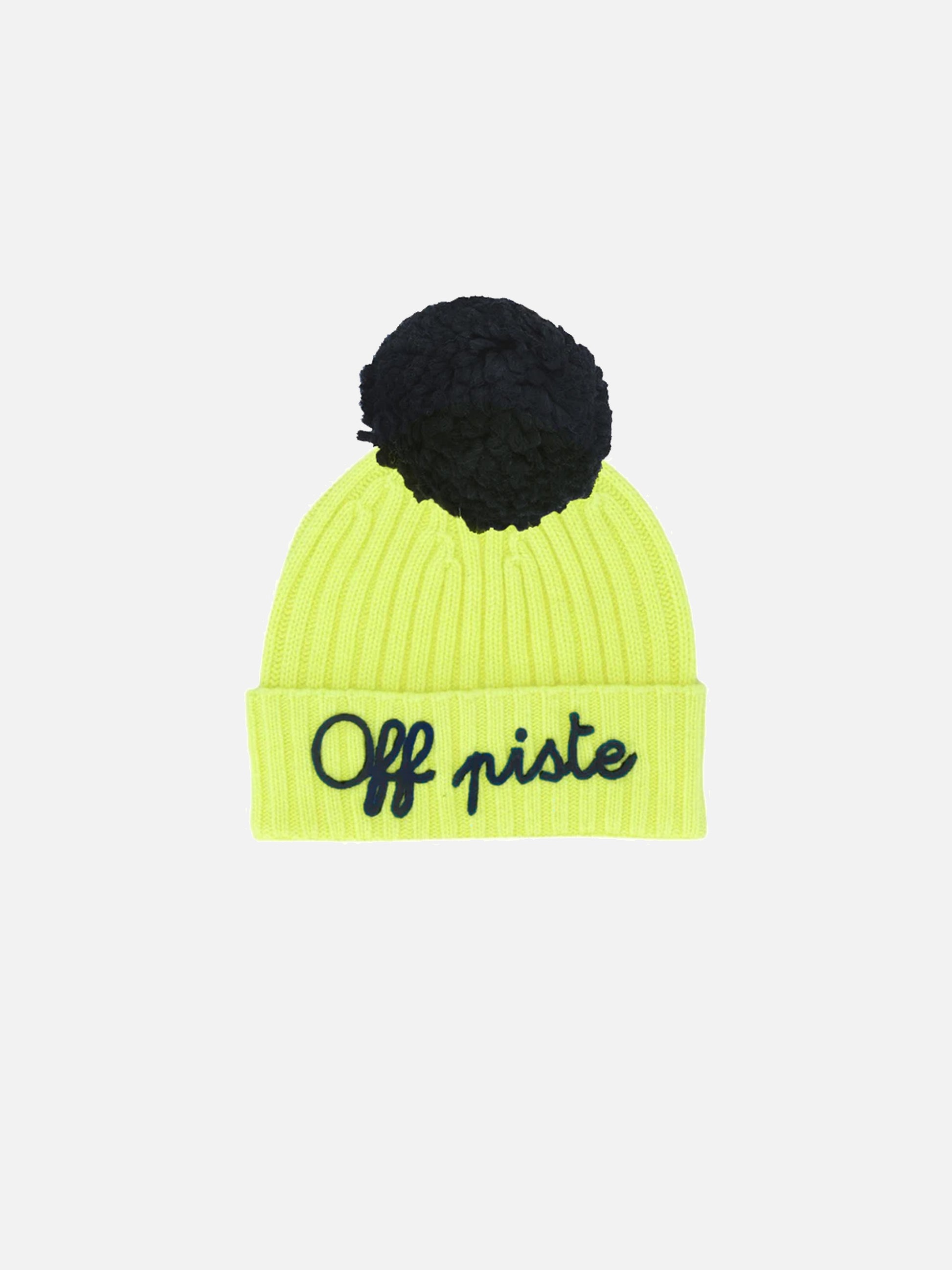 Kid's fluo yellow hat with off piste embroidery - MC2 Saint Barth