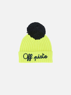 Kid's fluo yellow hat with off piste embroidery - MC2 Saint Barth